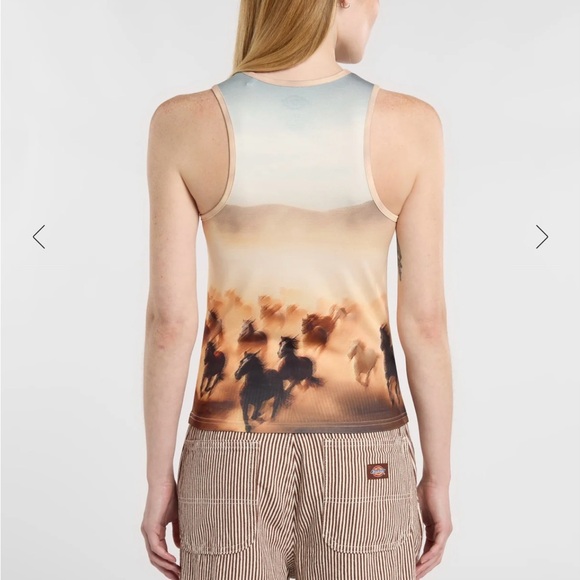 Horse Print Western Chic Dickies Tank Top NWT - Picture 2 of 5